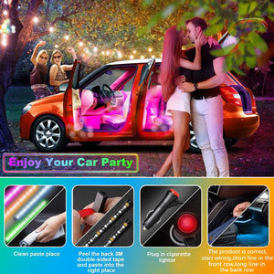 RGB Car Interior Neon Lights with Wireless Remote Control