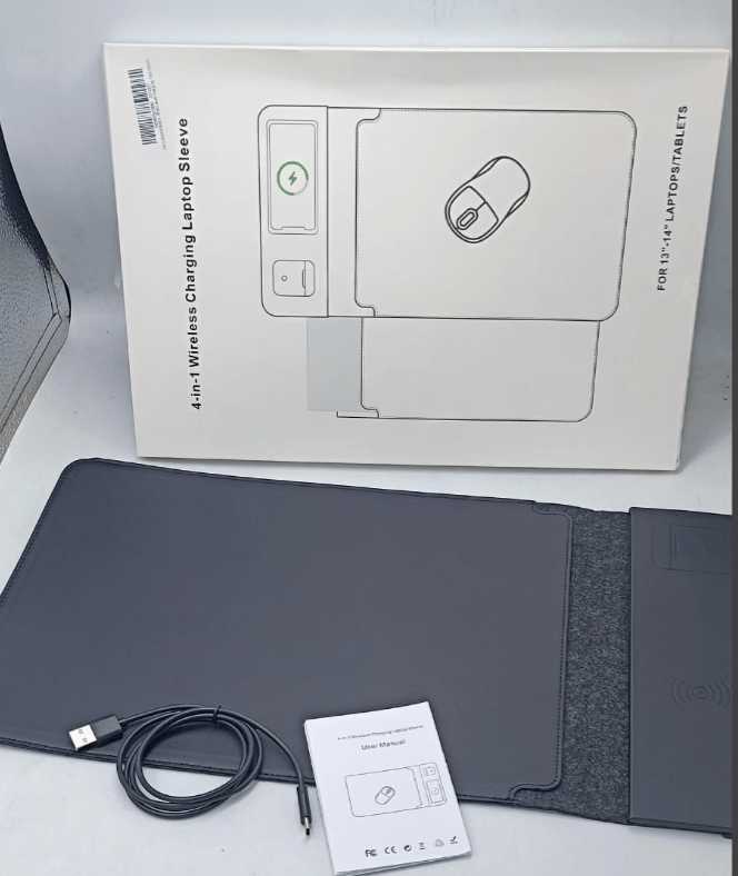 4 in 1 Wiresless Charging Laptop Sleeve: